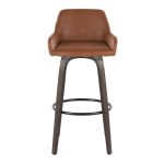 Daniella 30 Contemporary Walnut and Camel Swivel Barstool (Set of 2) 22 Daniella 30 Contemporary Walnut and Camel Swivel Barstool (Set of 2)