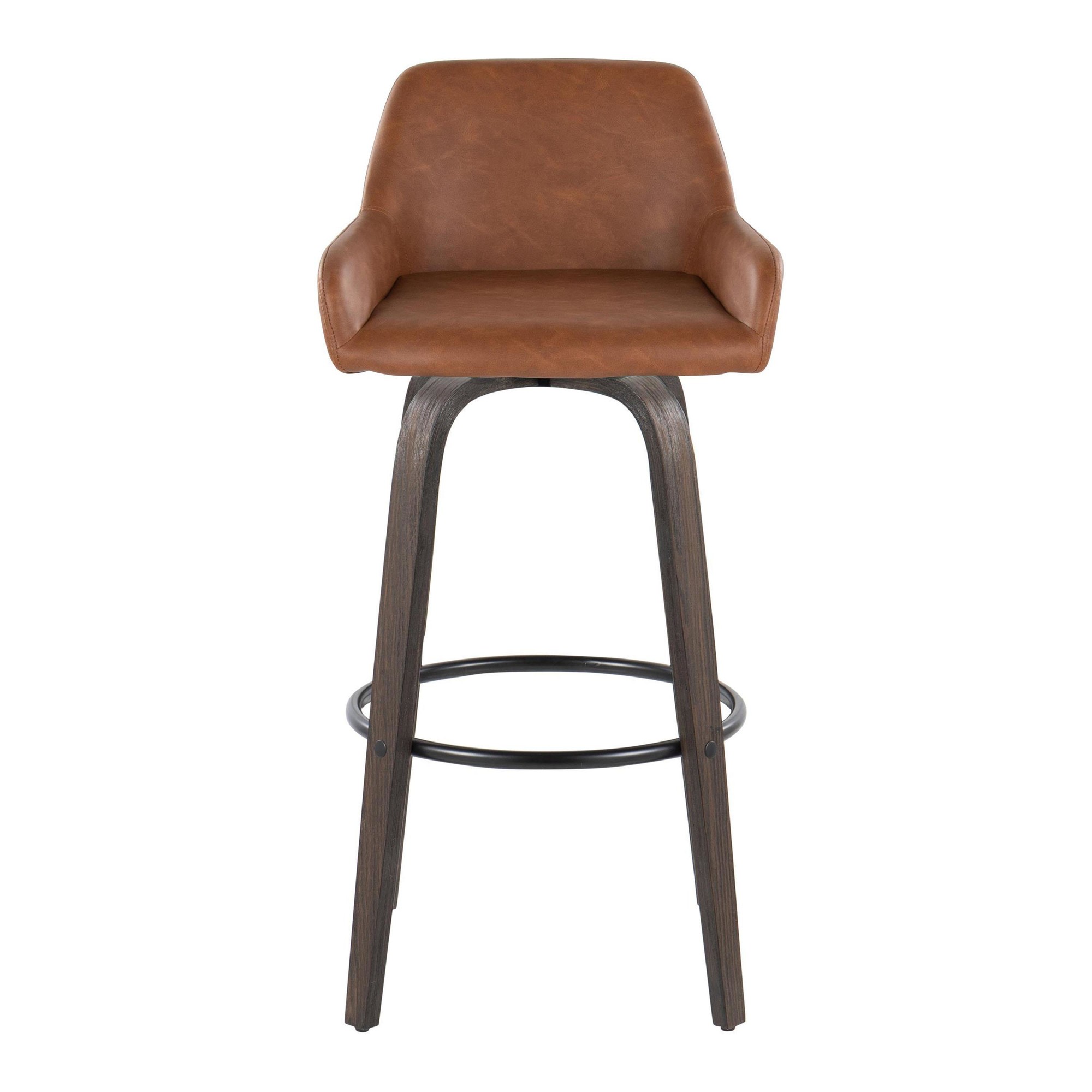 Daniella 30 Contemporary Walnut and Camel Swivel Barstool (Set of 2) 10 Daniella 30 Contemporary Walnut and Camel Swivel Barstool (Set of 2) - Image 10
