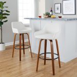 Daniella 30 Contemporary Walnut and Cream Swivel Barstools (Set of 2) 13 Daniella 30 Contemporary Walnut and Cream Swivel Barstools (Set of 2)