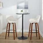 Daniella 30 Contemporary Walnut and Cream Swivel Barstools (Set of 2) 16 Daniella 30 Contemporary Walnut and Cream Swivel Barstools (Set of 2)