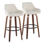 Daniella 30 Contemporary Walnut and Cream Swivel Barstools (Set of 2) 17 Daniella 30 Contemporary Walnut and Cream Swivel Barstools (Set of 2)