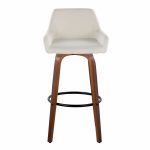 Daniella 30 Contemporary Walnut and Cream Swivel Barstools (Set of 2) 22 Daniella 30 Contemporary Walnut and Cream Swivel Barstools (Set of 2)