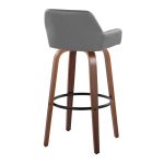 Daniella 30 Contemporary Walnut and Grey Swivel Barstool (Set of 2)