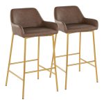 Daniella 30 Gold Espresso Contemporary Barstools (Set of 2) 10 Daniella 30 Gold Espresso Contemporary Barstools (Set of 2)