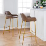 Daniella 30 Gold Espresso Contemporary Barstools (Set of 2) 9 Daniella 30 Gold Espresso Contemporary Barstools (Set of 2)