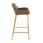 Daniella 30 Gold Espresso Contemporary Barstools (Set of 2) 12 Daniella 30 Gold Espresso Contemporary Barstools (Set of 2)