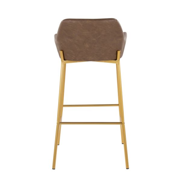 Daniella 30 Gold Espresso Contemporary Barstools Set of 2 5