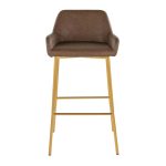 Daniella 30 Gold Espresso Contemporary Barstools (Set of 2) 15 Daniella 30 Gold Espresso Contemporary Barstools (Set of 2)