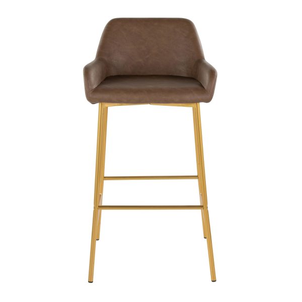 Daniella 30 Gold Espresso Contemporary Barstools Set of 2 6