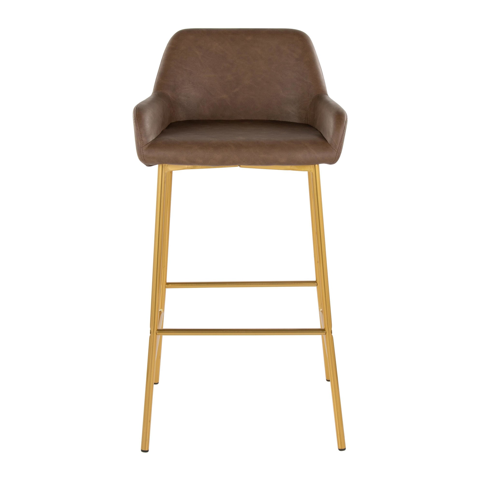 Daniella 30 Gold Espresso Contemporary Barstools (Set of 2) 7 Daniella 30 Gold Espresso Contemporary Barstools (Set of 2) - Image 7