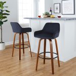 Daniella 30 Walnut Black Velvet Contemporary Barstools (Set of 2) 14 Daniella 30 Walnut Black Velvet Contemporary Barstools (Set of 2)