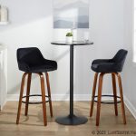 Daniella 30 Walnut Black Velvet Contemporary Barstools (Set of 2) 17 Daniella 30 Walnut Black Velvet Contemporary Barstools (Set of 2)