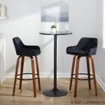 Daniella 30 Walnut Black Velvet Contemporary Barstools (Set of 2) 18 Daniella 30 Walnut Black Velvet Contemporary Barstools (Set of 2)
