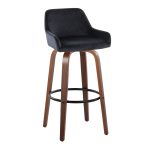 Daniella 30 Walnut Black Velvet Contemporary Barstools (Set of 2) 20 Daniella 30 Walnut Black Velvet Contemporary Barstools (Set of 2)