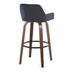 Daniella 30 Walnut Black Velvet Contemporary Barstools (Set of 2) 22 Daniella 30 Walnut Black Velvet Contemporary Barstools (Set of 2)
