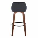 Daniella 30 Walnut Black Velvet Contemporary Barstools (Set of 2) 23 Daniella 30 Walnut Black Velvet Contemporary Barstools (Set of 2)