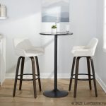 Daniella 30 Walnut White Velvet Contemporary Swivel Barstool (Set of 2) 15 Daniella 30 Walnut White Velvet Contemporary Swivel Barstool (Set of 2)