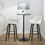 Daniella 30 Walnut White Velvet Contemporary Swivel Barstool (Set of 2) 16 Daniella 30 Walnut White Velvet Contemporary Swivel Barstool (Set of 2)