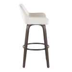 Daniella 30 Walnut White Velvet Contemporary Swivel Barstool (Set of 2) 19 Daniella 30 Walnut White Velvet Contemporary Swivel Barstool (Set of 2)