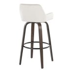 Daniella 30 Walnut White Velvet Contemporary Swivel Barstool (Set of 2) 20 Daniella 30 Walnut White Velvet Contemporary Swivel Barstool (Set of 2)