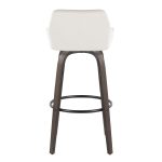 Daniella 30 Walnut White Velvet Contemporary Swivel Barstool (Set of 2) 21 Daniella 30 Walnut White Velvet Contemporary Swivel Barstool (Set of 2)