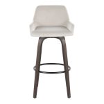 Daniella 30 Walnut White Velvet Contemporary Swivel Barstool (Set of 2) 22 Daniella 30 Walnut White Velvet Contemporary Swivel Barstool (Set of 2)