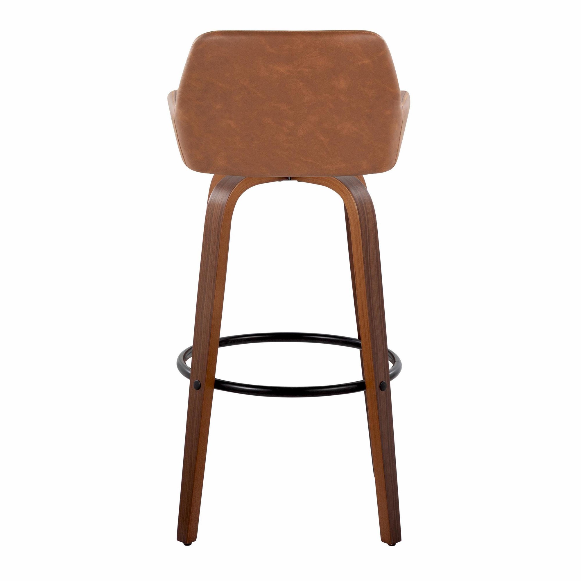 Daniella 30 Walnut and Camel Contemporary Swivel Barstool (Set of 2) 9 Daniella 30 Walnut and Camel Contemporary Swivel Barstool (Set of 2) - Image 9
