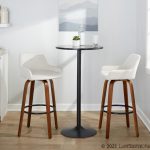 Daniella 30 Walnut and White Velvet Swivel Barstool (Set of 2) 15 Daniella 30 Walnut and White Velvet Swivel Barstool (Set of 2)