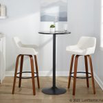 Daniella 30 Walnut and White Velvet Swivel Barstool (Set of 2) 16 Daniella 30 Walnut and White Velvet Swivel Barstool (Set of 2)