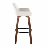 Daniella 30 Walnut and White Velvet Swivel Barstool (Set of 2) 19 Daniella 30 Walnut and White Velvet Swivel Barstool (Set of 2)