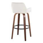 Daniella 30 Walnut and White Velvet Swivel Barstool (Set of 2) 20 Daniella 30 Walnut and White Velvet Swivel Barstool (Set of 2)