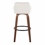 Daniella 30 Walnut and White Velvet Swivel Barstool (Set of 2) 21 Daniella 30 Walnut and White Velvet Swivel Barstool (Set of 2)