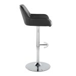 Daniella Black Faux Leather Chrome Contemporary Barstool (Set of 2)