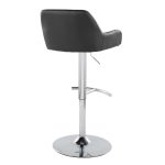 Daniella Black Faux Leather Chrome Contemporary Barstool (Set of 2)