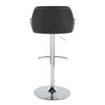 Daniella Black Faux Leather Chrome Contemporary Barstool (Set of 2)