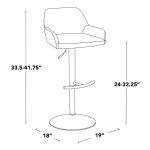 Daniella Black Faux Leather Chrome Contemporary Barstool (Set of 2)