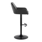 Daniella Black Faux Leather Contemporary Adjustable Barstool (Set of 2)