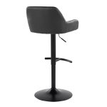 Daniella Black Faux Leather Contemporary Adjustable Barstool (Set of 2)