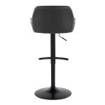 Daniella Black Faux Leather Contemporary Adjustable Barstool (Set of 2)