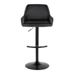 Daniella Black Faux Leather Contemporary Adjustable Barstool (Set of 2)