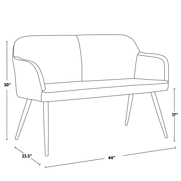 Daniella Black Faux Leather Contemporary High Back Bench 11
