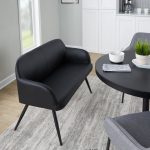 Daniella Black Faux Leather Contemporary High Back Bench 17 Daniella Black Faux Leather Contemporary High Back Bench