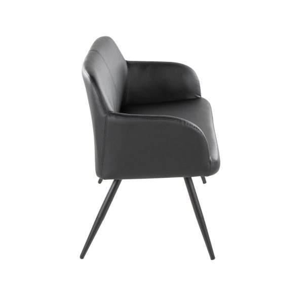 Daniella Black Faux Leather Contemporary High Back Bench 5
