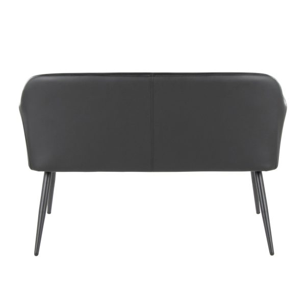 Daniella Black Faux Leather Contemporary High Back Bench 7