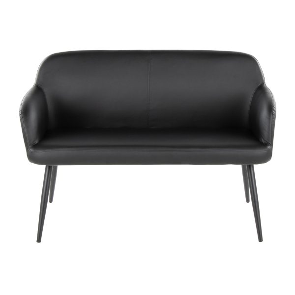 Daniella Black Faux Leather Contemporary High Back Bench 8