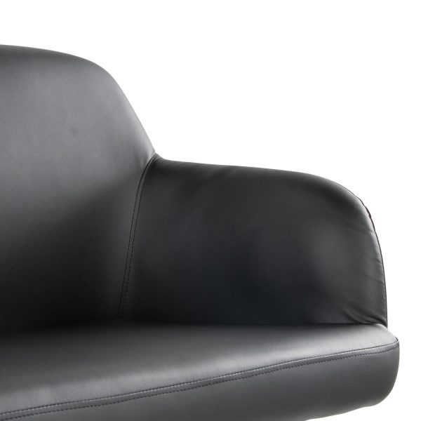 Daniella Black Faux Leather Contemporary High Back Bench 9