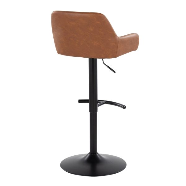 Daniella Black Metal Camel Contemporary Adjustable Swivel Barstool Set of 2 5