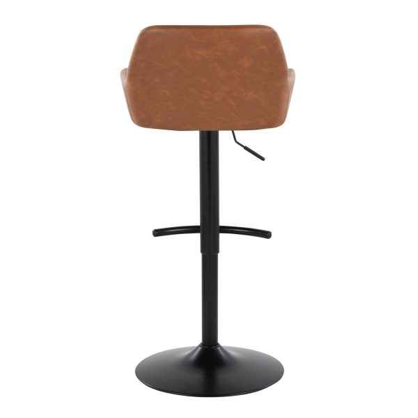 Daniella Black Metal Camel Contemporary Adjustable Swivel Barstool Set of 2 6