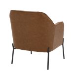 Daniella Black Metal Camel Faux Leather Contemporary Accent Chair