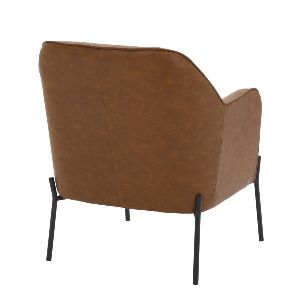Daniella Black Metal Camel Faux Leather Contemporary Accent Chair 4